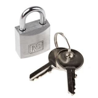 RS PRO Aluminium Safety Padlock 4 mm Shackle 2 mm Body Indoor & Outdoor Use 827-4408