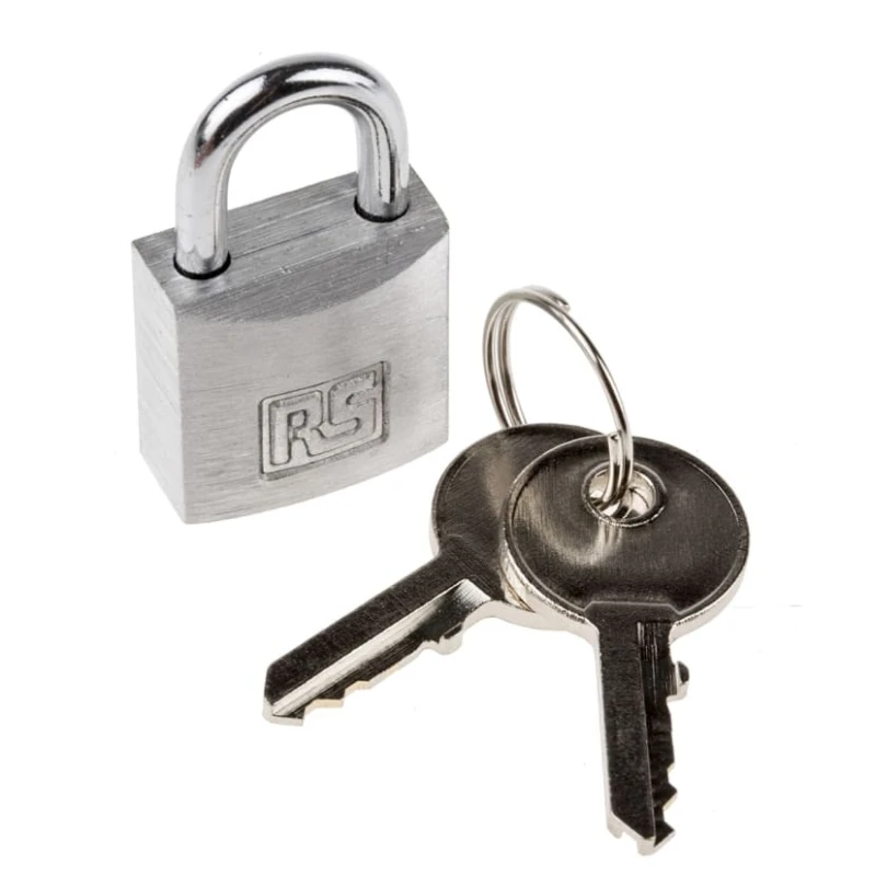 RS PRO Aluminium Safety Padlock 4 mm Shackle 2 mm Body Indoor & Outdoor Use 827-4408