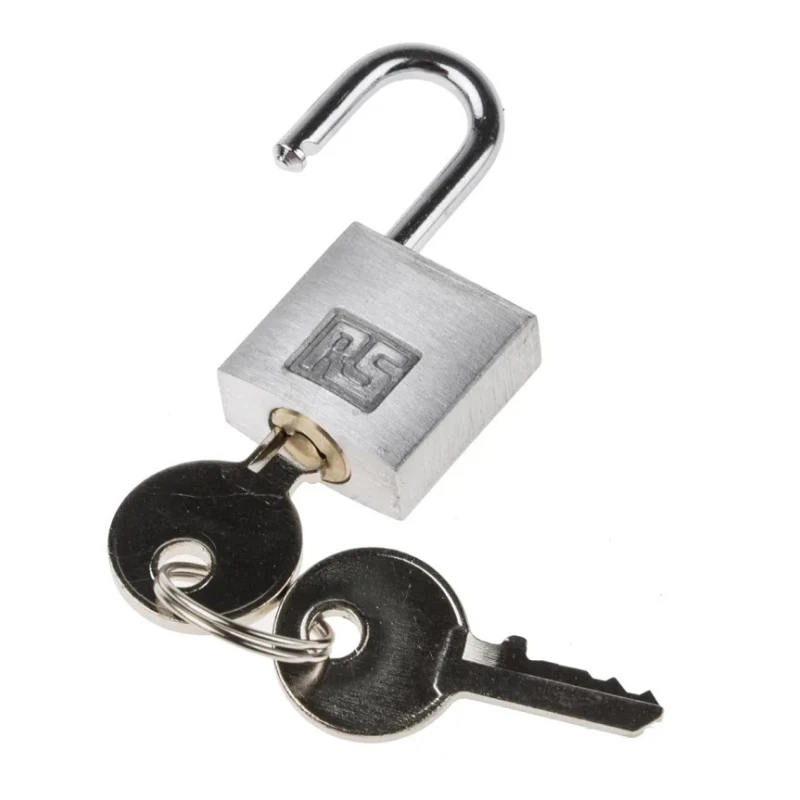 RS PRO Aluminium Safety Padlock 4 mm Shackle 2 mm Body Indoor & Outdoor Use 827-4408