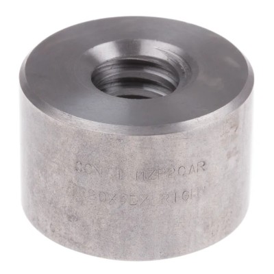 RS PRO Steel Cylindrical Lead Screw Nut for 20 mm Shaft Diameter 4 mm Lead Size 30 mm Length 862-5398