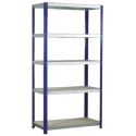 RS PRO 5 Shelf Chipboard Galvanised Steel Shelving System 1.8 m x 900 mm x 450 mm, 265 kg Load 771-9180