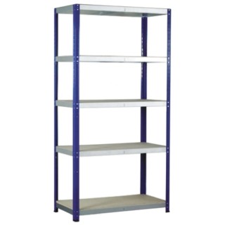 RS PRO 5 Shelf Chipboard Galvanised Steel Shelving System 1.8 m x 900 mm x 450 mm, 265 kg Load 771-9180