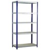 RS PRO 5 Shelf Chipboard Galvanised Steel Shelving System 1.8 m x 900 mm x 450 mm, 265 kg Load 771-9180