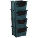 RS PRO Polypropylene Storage Bin 390 mm x 495 mm x 320 mm Grey 760-4189