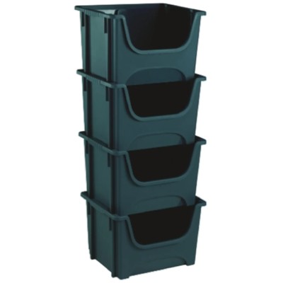 RS PRO Polypropylene Storage Bin 390 mm x 495 mm x 320 mm Grey 760-4189