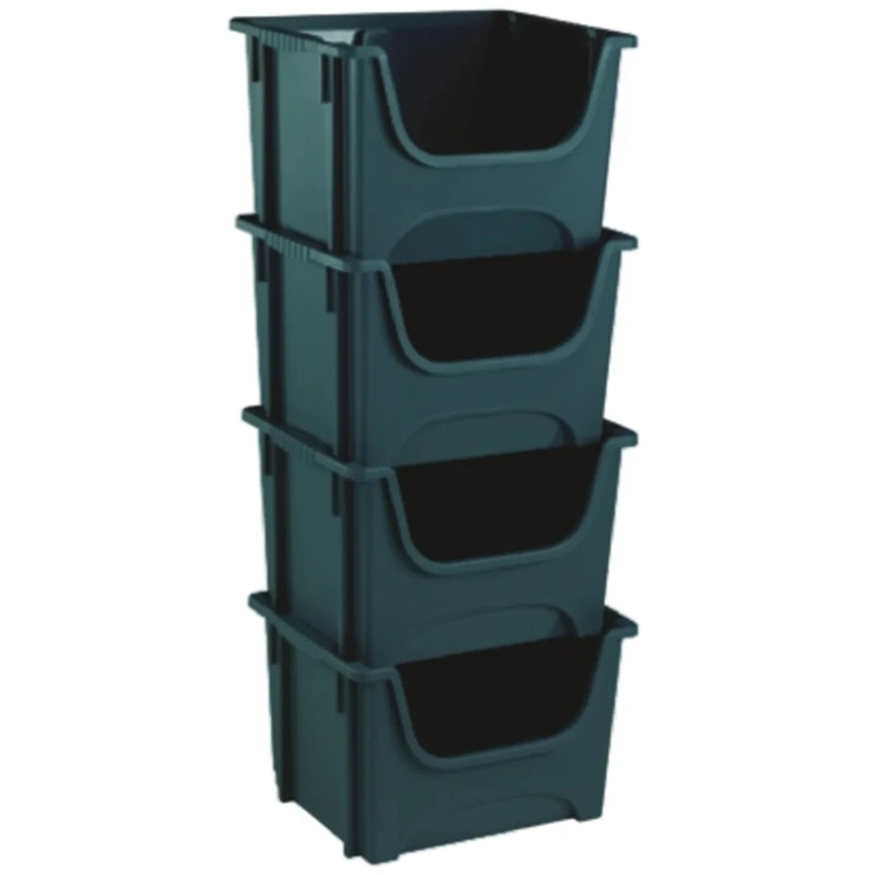 RS PRO Polypropylene Storage Bin 390 mm x 495 mm x 320 mm Grey 760-4189