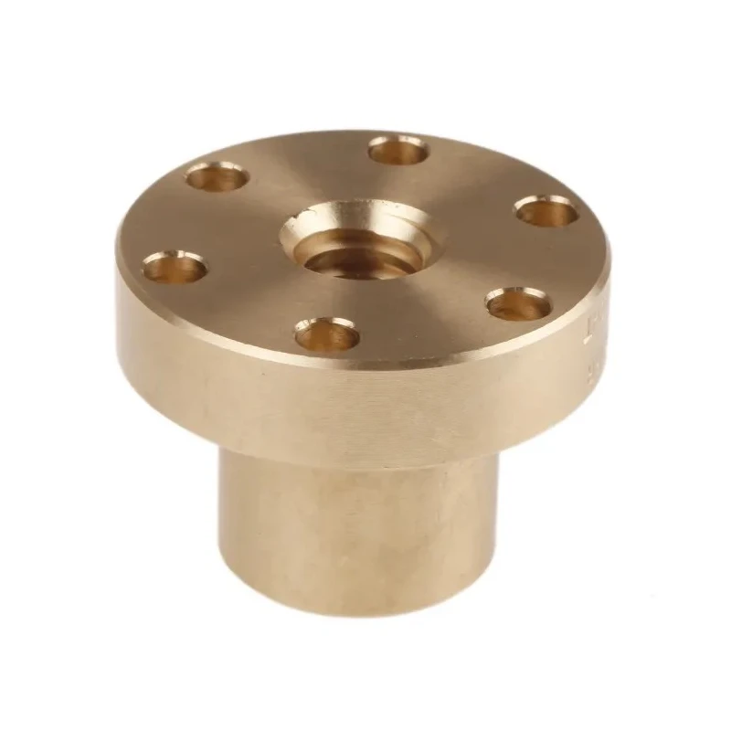 RS PRO 3 mm Flanged Round Nut For Lead Screw 14 mm 35 mm Length Bronze 862-5323