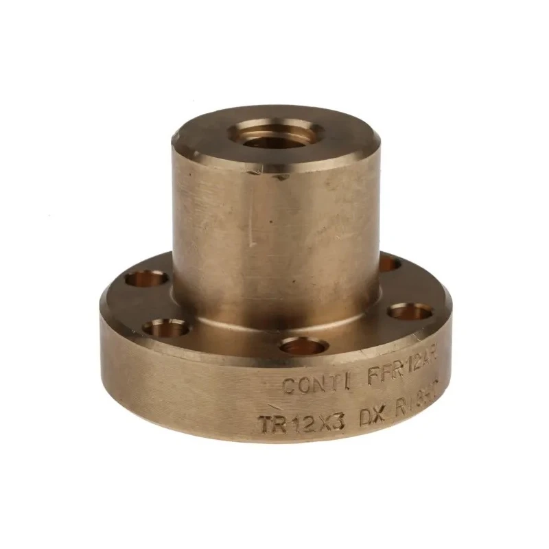 RS PRO 3 mm Flanged Round Nut For Lead Screw 12 mm 35 mm Length Bronze 862-5329