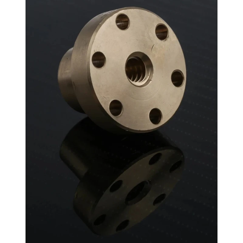 RS PRO 3 mm Flanged Round Nut For Lead Screw 12 mm 35 mm Length Bronze 862-5329
