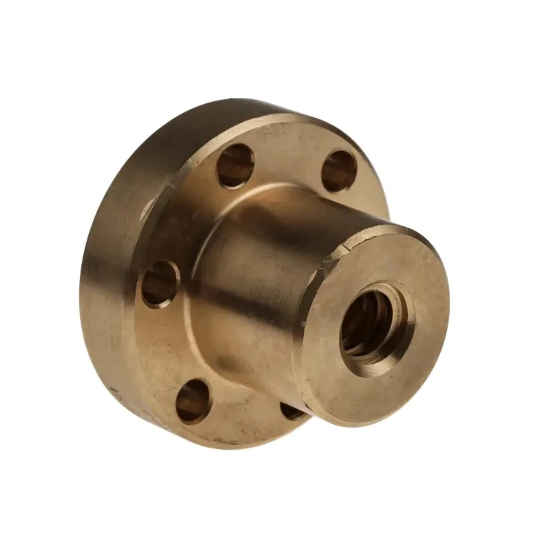 RS PRO 3 mm Flanged Round Nut For Lead Screw 12 mm 35 mm Length Bronze 862-5329