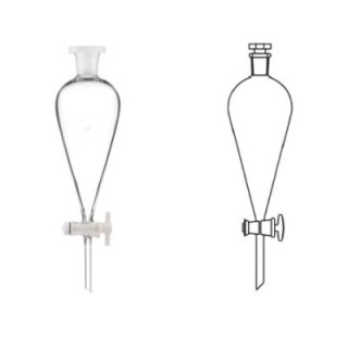 Separating Funnels Glass Key Stopcock Interchangeable Stopper Lab image-1