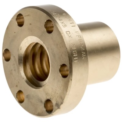 RS PRO 5 mm Flanged Round Nut For Lead Screw 24 mm 44 mm Length Bronze Italy 862-5341