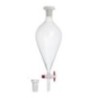 Separating Funnels With Screw Thread O-Ring Glass Key Stopcock Interchangeable Stopper, Conical/Pear Shape Plain Stem