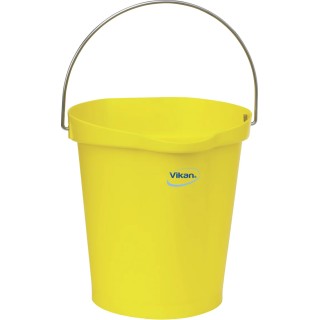 Vikan 12L Stainless Steel Polypropylene Yellow Bucket with Handle 56866