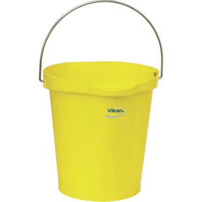 Vikan 12L Stainless Steel Polypropylene Yellow Bucket with Handle 56866