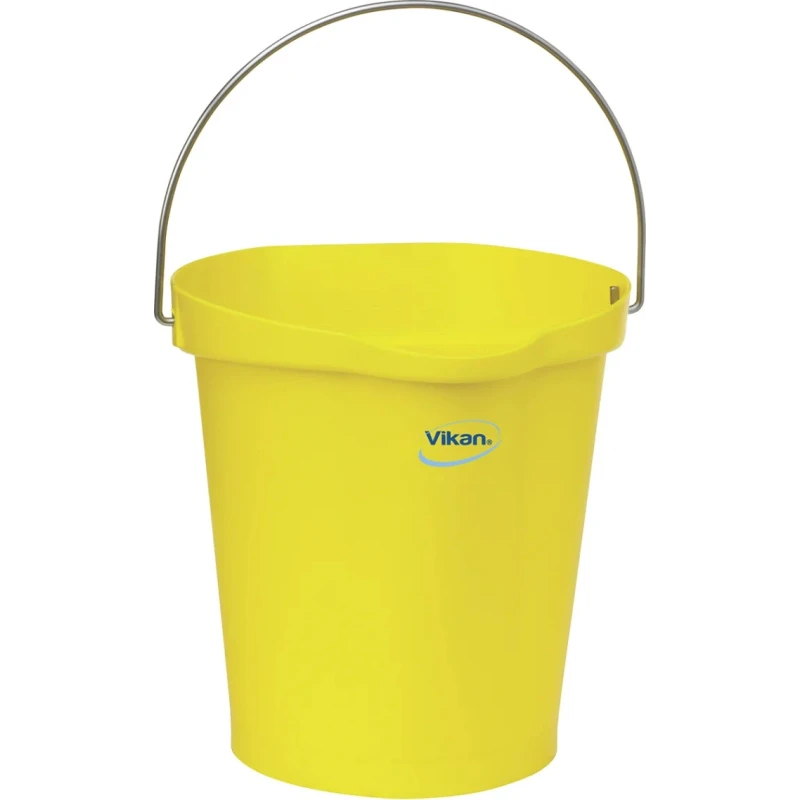 Vikan 12L Stainless Steel Polypropylene Yellow Bucket with Handle 56866