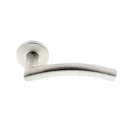 Briton Stainless Steel Curved Mitred Sprung Rose Door Lever Handle Silver Finish 4205.19.SS