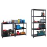 RS PRO Black Plastic Shelving Unit 5 Shelves 1.84 m Height 900 mm Width 400 mm Depth 50 kg Load Capacity 909-7022