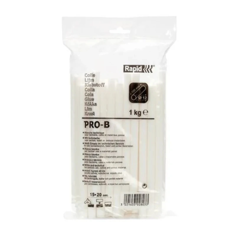 Rapid Hot Melt Glue Sticks 12 mm Diameter Translucent 190 mm Length 1 kg 40302803