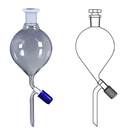 Separating Funnels Globe PTFE Needle Valve Stopcock Lab image-1