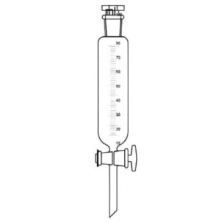 Dropping Funnels Cylindrical Graduated Glass Key Stopcock Lab image-1