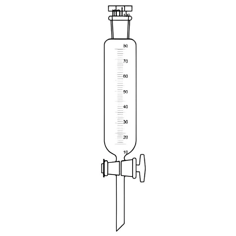 Dropping Funnels Cylindrical Graduated Glass Key Stopcock Lab image-1