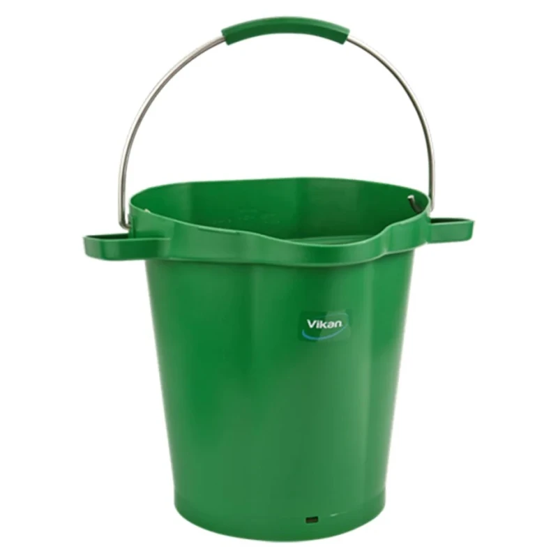 Vikan Durable 20L Plastic Green Round Bucket with Handle 470x470x380mm 56922