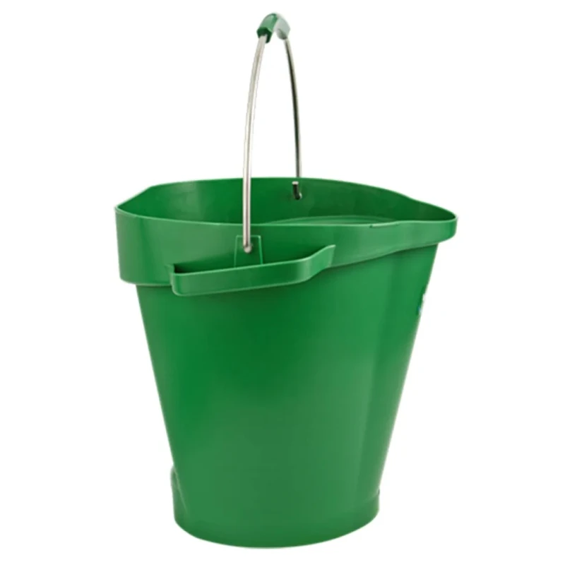 Vikan Durable 20L Plastic Green Round Bucket with Handle 470x470x380mm 56922