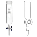 Dropping Funnels Cylindrical Open Top Glass Key Stopcock Lab image-1