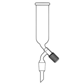Dropping Funnels Cylindrical Open Top PTFE Stopcock Lab image-1