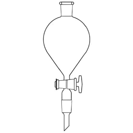 Separating Funnels Pear Shape Socket Glass Key Stopcock Lab image-1