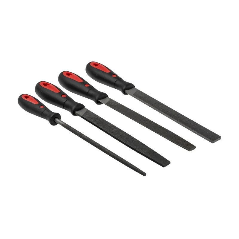 RS PRO 4 Piece 200 mm Second Cut Engineers File Set with Ergonomic Handles 146-7306