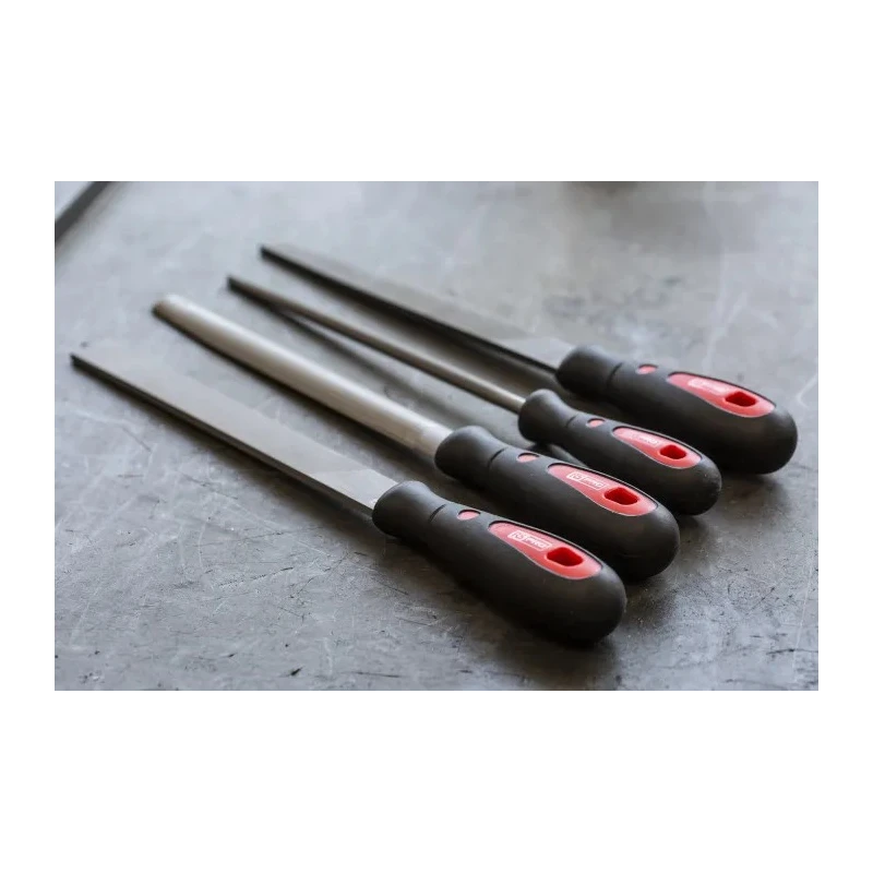 RS PRO 4 Piece 200 mm Second Cut Engineers File Set with Ergonomic Handles 146-7306