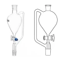 Pressure Equalising Funnels Pear Shape Glass Key Stopcock Lab image-1