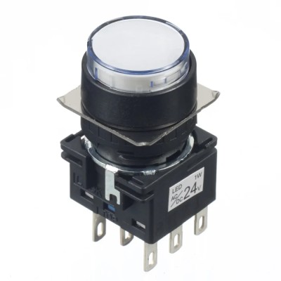 Idec White Round Illuminated Push Button Switch LB1L-A1T64PW