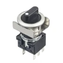 Idec Black Round Selector Switch LB6MS-33T6 Flush Mount 16mm Hole Japan