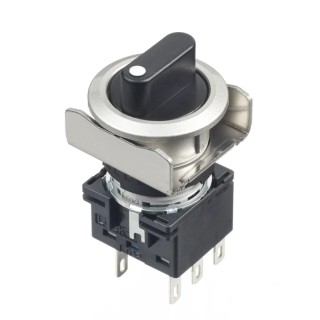Idec Black Round Selector Switch LB6MS-33T6 Flush Mount 16mm Hole Japan
