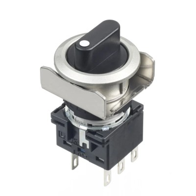 Idec Black Round Selector Switch LB6MS-33T6 Flush Mount 16mm Hole Japan