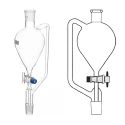 Pressure Equalising Funnels Pear Shape PTFE Key Stopcock Lab image-1