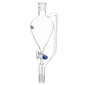  Pressure Equalising Funnels Pear Shape PTFE Key Stopcock Lab image-2