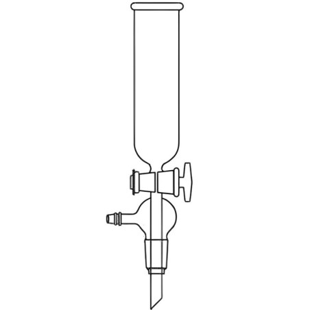 Dropping Funnels Cylindrical Open Top With Gas Outlet 100ml Lab image-1