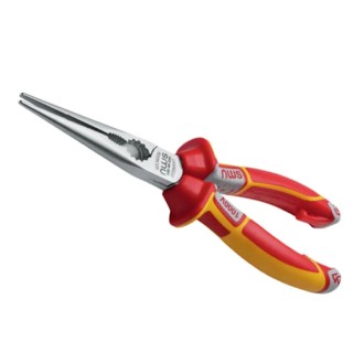 NWS 1-Piece Long Nose Plier Smooth Chrome Finish, Steel, Comfort Grip Handle, 205mm Overall Length N140-49-VDE-205-SB