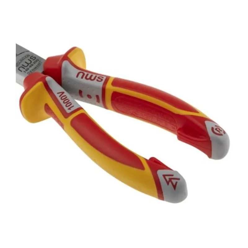 NWS 1-Piece Long Nose Plier Smooth Chrome Finish, Steel, Comfort Grip Handle, 205mm Overall Length N140-49-VDE-205-SB