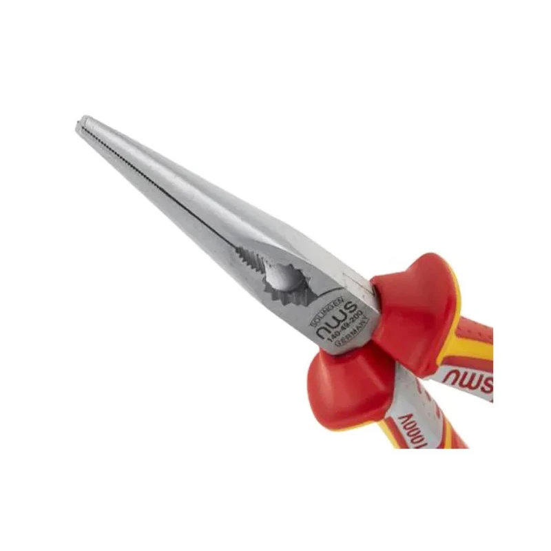 NWS 1-Piece Long Nose Plier Smooth Chrome Finish, Steel, Comfort Grip Handle, 205mm Overall Length N140-49-VDE-205-SB