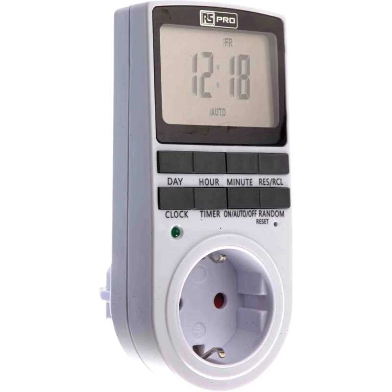 RS PRO Digital Plug In Timer 230V AC 50Hz Type F Schuko Socket 178-5372