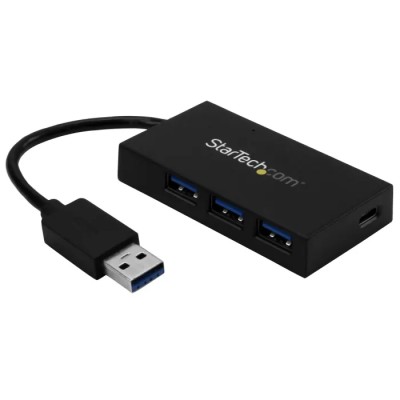 StarTech.com 4 Port USB 3.0 USB Hub, USB Bus Powered, 40 mm Depth 13 mm Height 75 mm Width HB30A3A1CFB