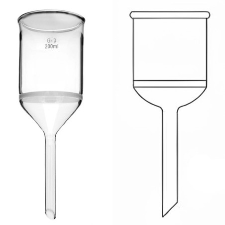 Buchner Funnel With Sintered Disc Porosity G1-G4 Plain Stem Lab image-1