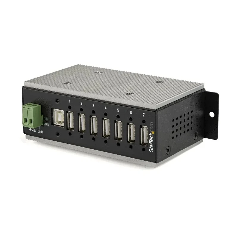 StarTech.com 7 Port USB 2.0 USB Hub, Terminal Connector Powered, 132mm x 42mm x 132mm HB20A7AME