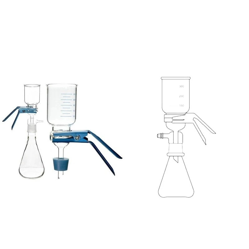 Membrane Filter Holder Assembly With Funnel Flask & Clamp Lab image-1