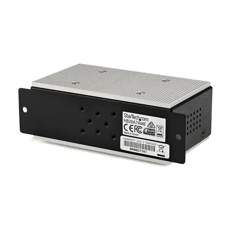 StarTech.com 7 Port USB 2.0 USB Hub, Terminal Connector Powered, 132mm x 42mm x 132mm HB20A7AME
